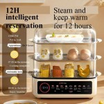 Joydeem Electric Food Steamer for Cooking, 2-Tier Stainless Steel Vegetable & Food Steamers, 15L/15.9 qt Large Capacity, JD-DZG15B