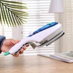 Handheld electric steam iron for home and travel use.
